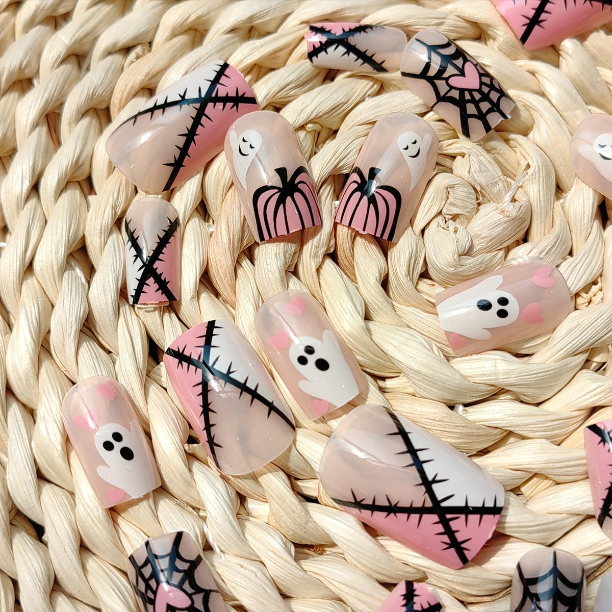 Halloween Ghost Pumpkin Heart Coffin Press On Nails