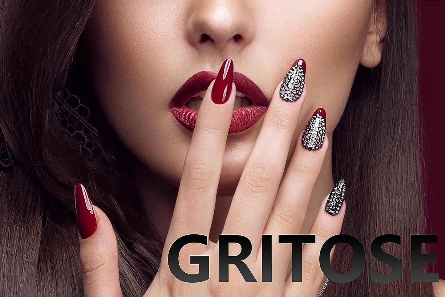 Black Halloween Press On Nails Spider Web Design