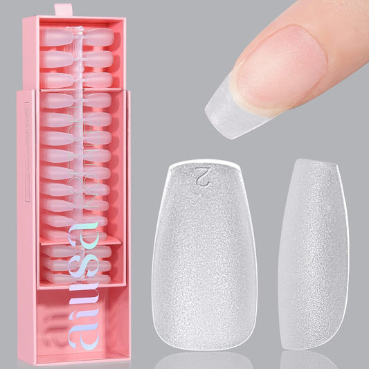 Short Coffin Gel Nail Tips Full Cover Set