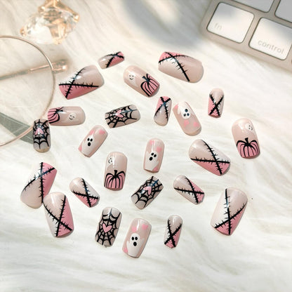 Halloween Ghost Pumpkin Heart Coffin Press On Nails
