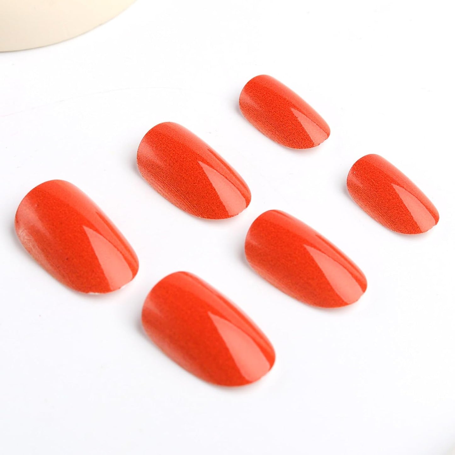 Autumn Pumpkin Plaid Short Square Press On Nails