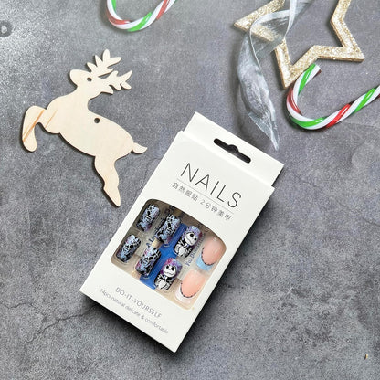 Halloween Spider Web Square French Tip Press Nails